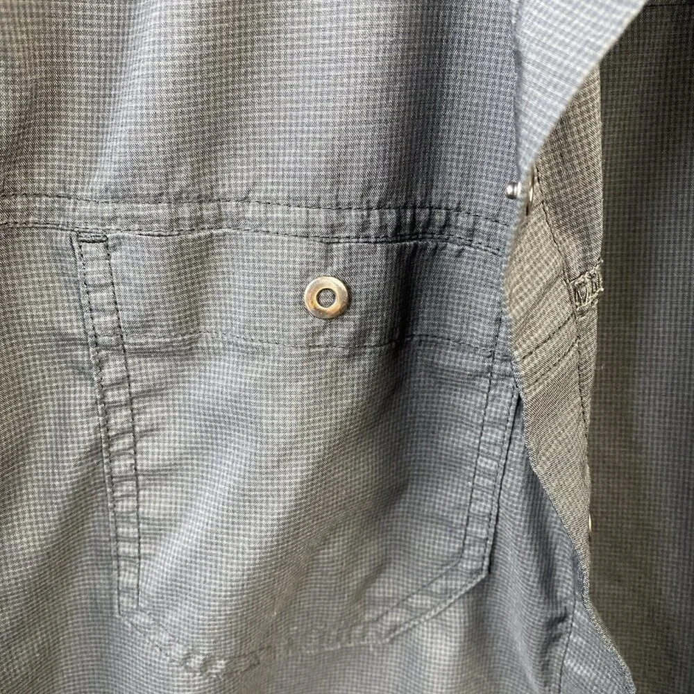 Kuhl Snap Close Shirt Womens Small Grey Short Sleeve Pockets Small Run In Fabric - Picture 7 of 12